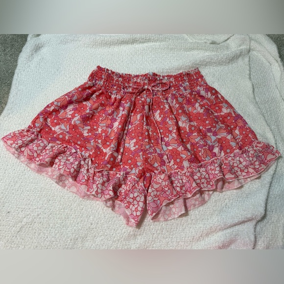 Simply Southern Red and White Ruffle Shorts - Picture 1 of 4